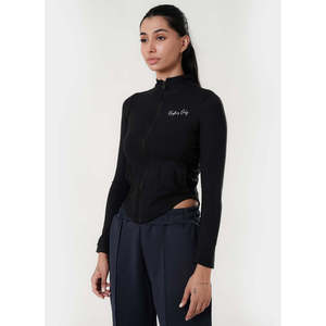 Haut de sport respirant à fermeture éclair - Noir - Haut de sport à fermeture éclair pour femme - Haut de sport respirant à manches longues - T-shirt de compression pour l'entraînement - Personnalisé - Fitness - Product Image 3