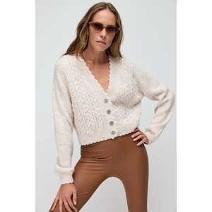 Stone Embellished Buttoned Knitted <b>Cardigan</b> - Product Image 1