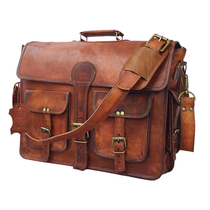High Quality <b>Men</b> Vintage Brown Genuine <b>Leather</b> Soft <b>Bag</b> Laptop Briefcase Stylish Casual Office Messenger <b>Bag</b> Light Weight - Product Image 1