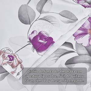 Juego de Funda Nórdica Floral Moderna de 3 Piezas 100% Poliéster con Sábana Ajustable y Funda de Almohada, Accesorio de Ropa de Cama de Lujo 100TC - Product Image 6