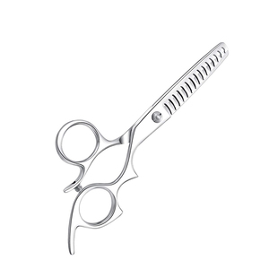 กรรไกรซอยผมแบบมีสไตล์สไตล์กรรไกรซอยผมทำจากเหล็กเยอรมันขัดเงาพร้อมที่วางนิ้วมือ - Product Image 2