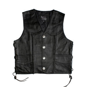 <b>LEATHER</b> <b>BIKER</b> COWHIDE MEN <b>VEST</b> COAT - Product Image 4