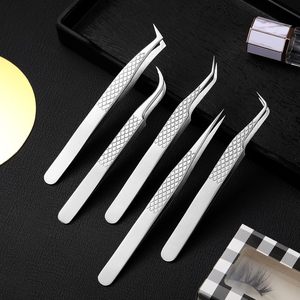 Lot de 5 pinces à épiler pour extension de cils, pince à épiler professionnelle en acier inoxydable pour le volume, l'isolation et le classique - Product Image 4