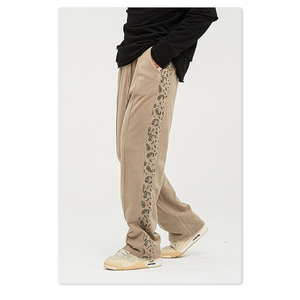 Pantalon de survêtement droit pour homme, style hip-hop, streetwear, avec logo personnalisé, décontracté, en tissu non tissé, taille mi-haute - Product Image 3
