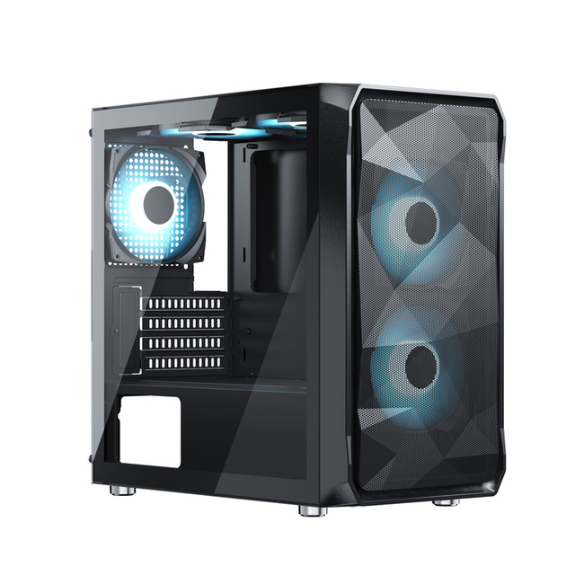 New Design Micro ATX Gaming Case Mesh Panel Gaming Computer Case Glass Side M-ATX Game PC Case