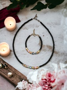 Cadeaux promotionnels DAFNI, collier et bracelet en perles de plastique colorées, œil porte-bonheur, faits à la main pour la fête des mères, la Saint-Valentin - Product Image 1