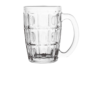 Mug à bière en verre de 430 ml pour la maison, avec poignée, résistant à la chaleur, grande capacité, adapté pour boire de l'eau et préparer du thé.