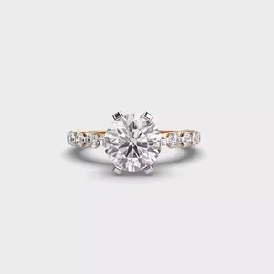 Bague de fiançailles solitaire en or massif 14K avec perle pour mariage ou cadeau de fête - Product Image 5