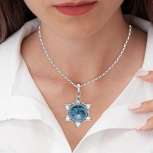 Venta al por mayor de piedras preciosas turquesa, colgante de collar de joyería fina de Plata de Ley 925 con sello 925, joyería colgante de plata - Product Image 2