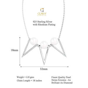 NOVAMART Fine 925 <b>Sterling</b> <b>Silver</b> Pendant with <b>Chain</b> Geometric Shape Pearl for <b>Men</b>/Women Wholesale Export - Product Image 6
