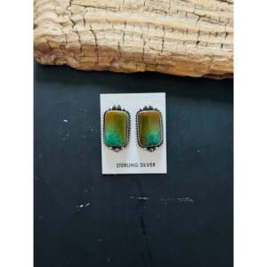 Elouise Kee Royston Turquoise & Sterling Silver Stud <b>Earrings</b> Bezel Setting <b>Post</b> <b>Earring</b> - Product Image 5