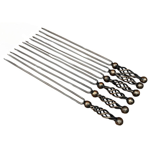 <b>BBQ</b> Grill Skewer Custom Factory Price Bulk Order Stainless Steel Non-stick Kitchen Metal <b>Tools</b> - Product Image 4