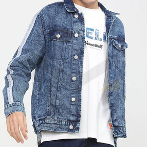 Chaqueta vaquera lisa de manga larga de algodón para hombre, nuevo diseño - Product Image 1