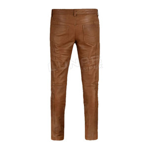 Pantalones de cuero para hombre, pantalón de piel de oveja a la última moda, al mejor precio, novedad - Product Image 3