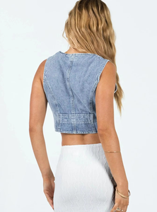 Commande en gros – Fournisseur d'usine – Gilet en jean de haute qualité pour femme – Conception personnalisée, couleur et logo – Qualité supérieure – Grandes tailles - Product Image 5