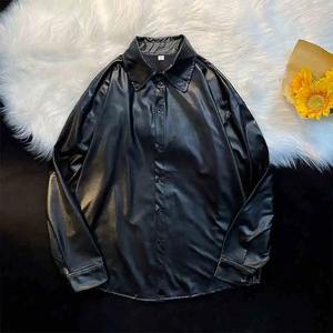 Camisas de Cuero PU para Mujer, Manga Larga, al por Mayor, Fabricante de Camisas de Cuero Genuino de Primera Calidad, Resistentes al Viento, OEM - Product Image 6