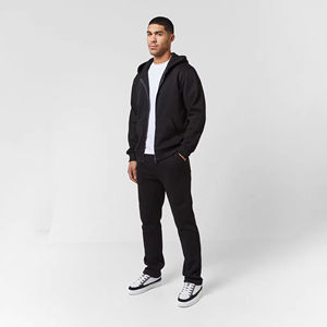 Chándal con cremallera transpirable ligero de algodón 100 para hombre, conjuntos de patrón sólido de invierno de secado rápido para adultos para hombre - Product Image 4
