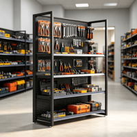 Système d'étagères métalliques robustes sur mesure pour supermarché, présentoir ajustable pour la vente au détail, profondeur 300 mm, hauteur 450 mm, 1000 mm