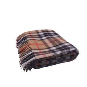 Manta de tartán de lana Camel Thomson de alta calidad con patrón de cuadros en lana polar - Product Image 4