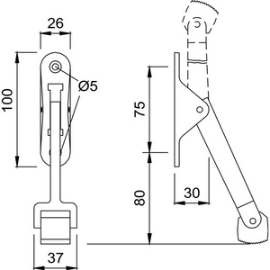 KWS Butée de porte en aluminium 106002, pare-vent laqué argenté pour fixation sur porte - Product Image 3