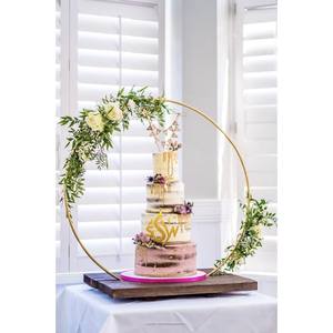 La mayoría de las ventas de soporte de pastel de arco de Metal forma redonda última llegada diseñador europeo boda y aniversario soporte de pastel de mesa - Product Image 2