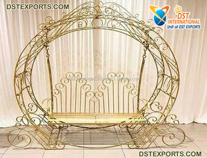 Nouveau design de siège en métal pour la mariée Pré mariage Photoshoot siège de mariage en métal cristal siège de mariage de luxe pour l'événement Mehndi - Product Image 4