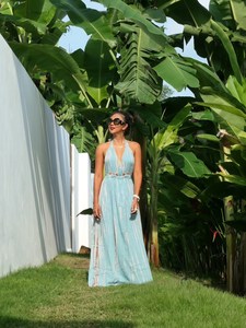 Ladies Summer Beach Tie Dye Backless Long Sexy Summer Maxi Dress Spaghetti Strap Boho Beach Wear For Women Ladies Dress - Product Image 4