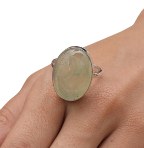 925 estampillé Designer cadeau de mariage meilleure qualité bijoux bague 925 en argent Sterling à la main pierre précieuse vert Prehnite Spinner anneau - Product Image 1