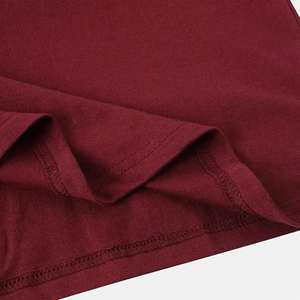 Venta directa de fábrica Camiseta de calle impresa personalizada Tela de algodón de alta calidad Color granate sólido Camiseta ajustada para hombres - Product Image 5