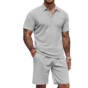 Vêtements de sport d'été à logo personnalisé, ensemble de 2 pièces, polo, t-shirt, survêtement court pour hommes, ensemble de shorts de course pour hommes, ensemble de shorts courts pour moi - Product Image 3