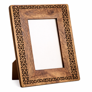 NEW ARRIVAL Wooden <b>Photo</b> <b>Frame</b> with Geometric Laser Engraving Perfect for Modern Home Decor and Displaying Memories - Product Image 5