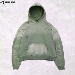 Sweat à capuche pull-over pour homme, hiver, 100% coton molletonné, écologique, respirant, coupe-vent, décontracté, couleur unie, teinture unie, personnalisable - Product Image 4