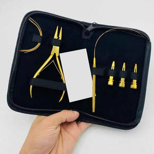 Complete Hair Extensions <b>Tool</b> Kit for Salon Professionals Human Hair Extension Application <b>Tools</b> and Accessories Set - Product Image 2