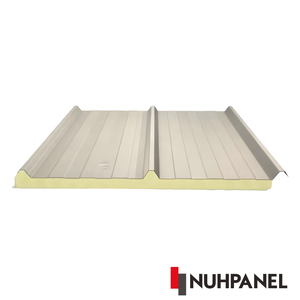 Panneau de toiture écologique à trois nervures, isolé en PUR/EPS, tôle d'acier pour toiture, hauteur 37 mm, largeur 1000 mm - Product Image 1