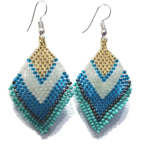 Fancy Drop Earrings In Beaded Seed Beads Style Nueva llegada Seed Beads Pendientes colgantes para mujeres Pendientes Fabricante - Product Image 4