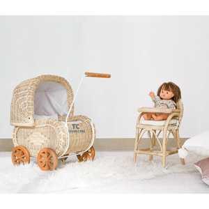 Fournisseur du Vietnam Chaise haute en rotin pour bébé poupée Chaise d'alimentation pour enfants Meubles chaise haute en rotin pour poupée - Product Image 6