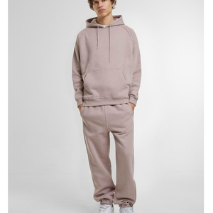 Ensemble 2 pièces sweat à capuche et joggeurs pour homme Survêtement de maternité à motif solide Survêtement 100% coton Tenues d'hiver - Product Image 4