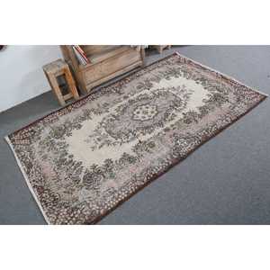 Tapis turc vintage 3,9x6,7 pi (118x204 cm), tapis persan brun - Product Image 2