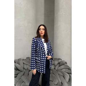 Blazer à pois bleu marine - Bleu marine - Product Image 2
