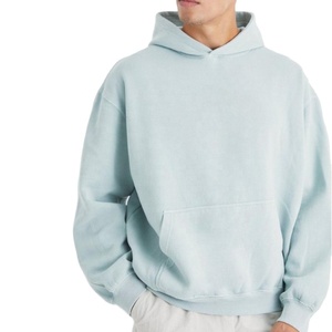 Jersey de lana de algodón pesado personalizado para hombre, Sudadera con capucha de corte regular, ropa de calle bordada, hombros caídos, Invierno - Product Image 6
