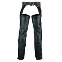 La mejor venta de motocicleta Vance Leather Levi Style Pocket Premium Leather Chaps Unisex Chaps con 2 bolsillos estilo Jean