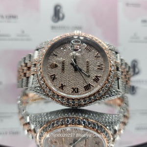 นาฬิกาแฟชั่นฮิปฮอปประดับเพชรโมอิสซาไนต์ VVS ตัวเรือนสแตนเลสสตีล งานฝีมือประณีต หรูหราด้วยเพชร - Product Image 1