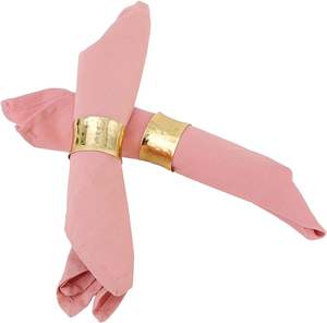 MZ INTERNATIONAL Lot de 12 ronds de serviette dorés en laiton martelé faits à la main pour les repas et les fêtes quotidiens - Product Image 2