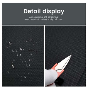 Maletín para portátil moderno de 14 pulgadas de cuero genuino con cierre de cremallera, estilo Simple duradero, modelo de PC 9658, Color negro - Product Image 3