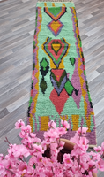 Noué à la main personnalisé authentique boujaad vert coureur grand marocain moelleux véritable laine de mouton tapis d'entrée tapis et ensembles