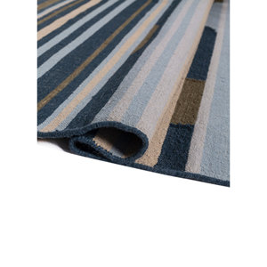 Indusbar Handmade <b>Wool</b> Rugs Grey & Black Flat Weaves Striped & Abstract Rectangle Design ADWL-13091-for Home Use - Product Image 2