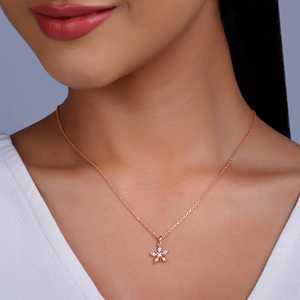 Colgante de diamante de geranio de oro rosa Encanto de joyería elegante y lujoso - Product Image 4