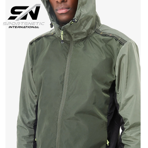 Conjunto de Sudadera con Capucha y Cordón Ajustable para Hombre, 100% Nailon, Estilo Informal, Multicolor, Cortavientos, Chándal Informal de Otoño, Cordura - Product Image 5