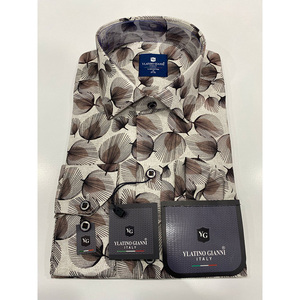 Chemise décontractée pour homme, coupe ajustée, col montant en popeline, 100% coton, tissu respirant, fabriqué en Turquie, tailles disponibles - Product Image 5