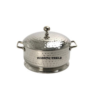 Chauffe-plats perlé fini blanc Casserole de créateur faite à la main de haute qualité Meilleure vente en gros Nouveau Hotpot en métal - Product Image 4